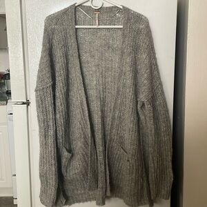 FREE PEOPLE XS OVERSIZED ALPACA BLEND CARDIGAN SWEATER DOLMAN SLEEVES V NECKLINE